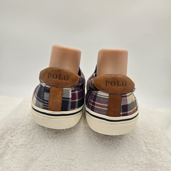 Polo Ralph Lauren Shoes Mens Size 10.5 Thompson Plaid Slip On 01087 Canvas main image 6